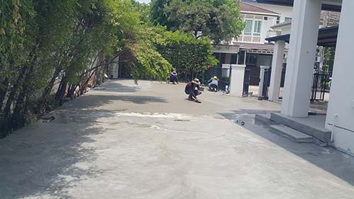 เตรียมพื้นที่สำหรับปูกระเบื้อง